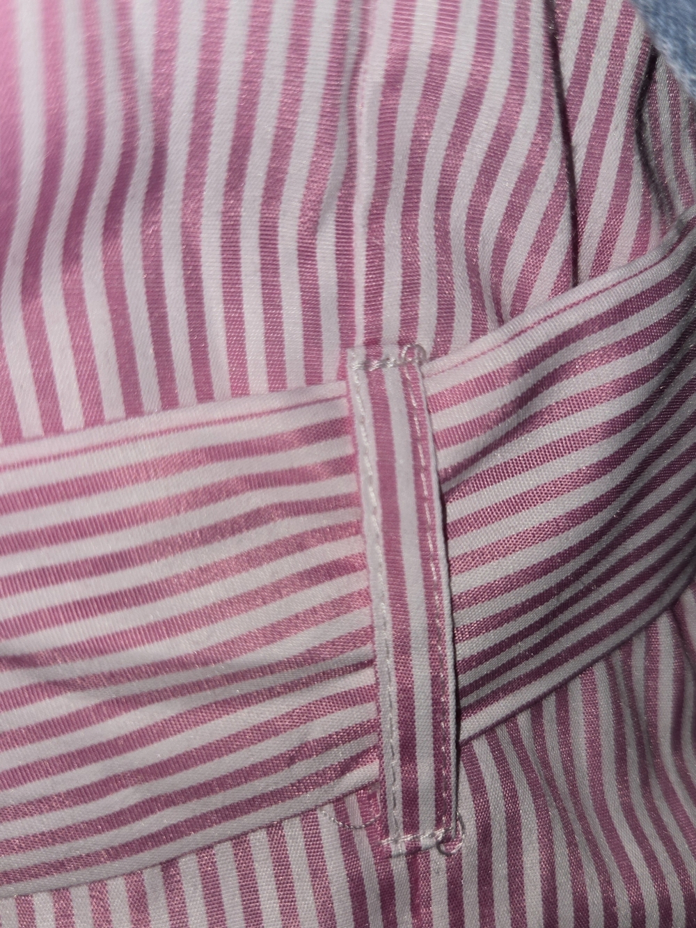 🌸 NWT TOV Holy Los Angeles Mixed Media Denim & Striped Shirt Dress - Picture 12 of 16